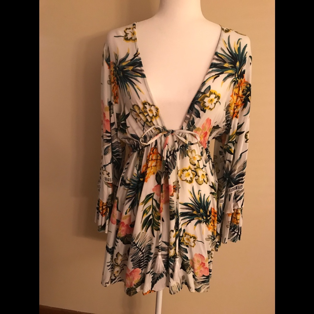 Tropical swimsuit coverup